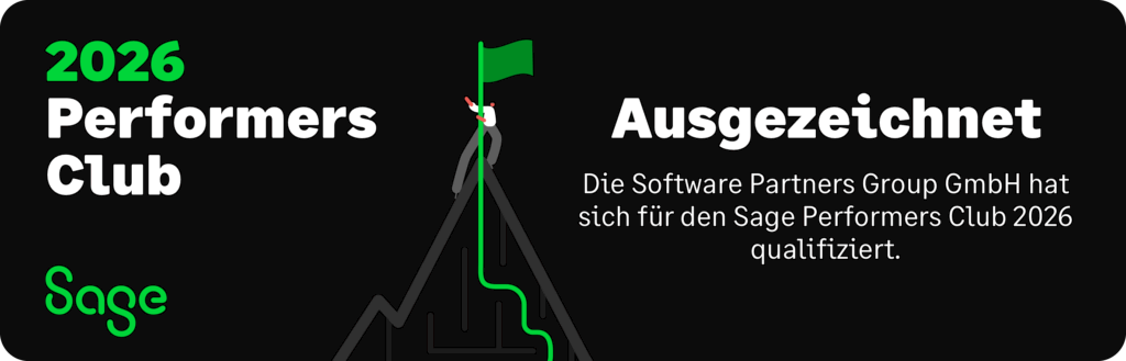Banner - Software Partners Group GmbH - Ausgezeichnet | isales - Sage Partner